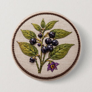 Belladonna Borduurwerk Grote Badge Ronde Button 7,6 Cm
