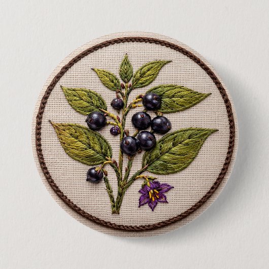 Belladonna Embroidery Large Badge Ronde Button 7,6 Cm (Voorkant)