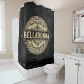 Belladonna  etiket met giftig vergif douchegordijn (In situ)