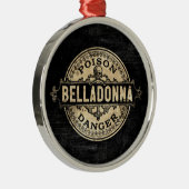 Belladonna etiket met giftig vergif metalen ornament (Rechts)