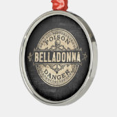 Belladonna etiket met giftig vergif metalen ornament (Links)