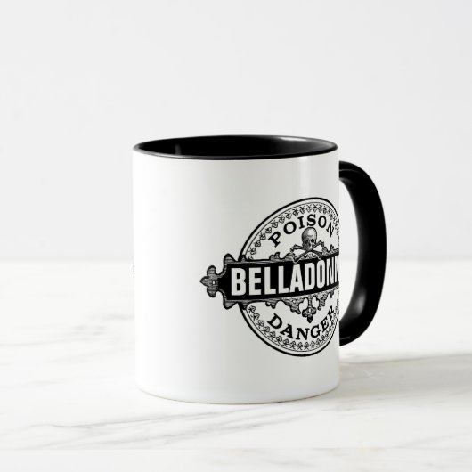 Belladonna  etiket met giftig vergif mok (Voorkant rechts)