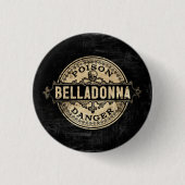 Belladonna etiket met giftig vergif ronde button 3,2 cm (Voorkant)