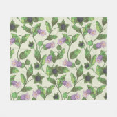 Belladonna Flowers:  bloemenillustratie Fleece Deken (Voorkant (Horizontaal))