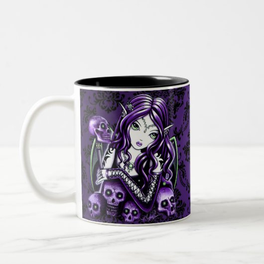 "Belladonna" Gothic Paars Skull Faerie Mok (Links)