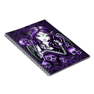 Belladonna Gothic Paars Skull Fairy-laptop Notitieboek