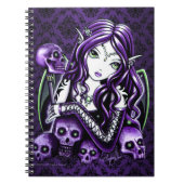 Belladonna Gothic Paars Skull Fairy-laptop Notitieboek (Voorkant)