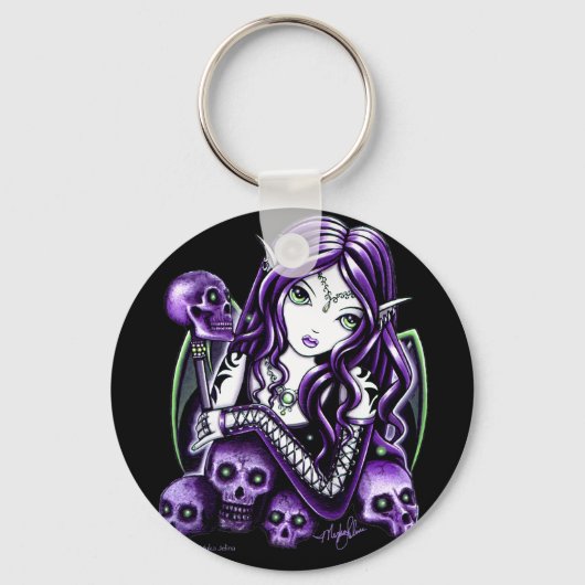Belladonna Paars Skull Fairy Sleutelhanger (Voorkant)