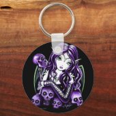 Belladonna Paars Skull Fairy Sleutelhanger (Voorkant)