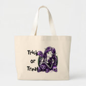 Belladonna Paarse Fae Halloween Trick or treat Bag Grote Tote Bag (Voorkant)