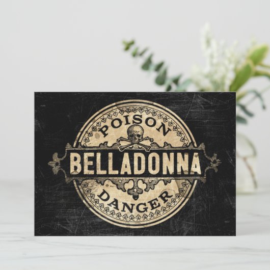 Belladonna  stijl Vergiftigelabel Aankondiging (Staand voorkant)