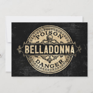 Belladonna  stijl Vergiftigelabel Aankondiging