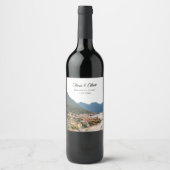 Bellagio bruiloft gunst Italië gepersonaliseerd Wijn Etiket (Voorkant)