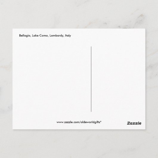 Bellagio I, Lake Como, Lombardije, Italië Briefkaart (Achterkant)
