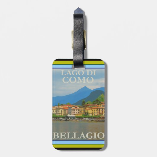 Bellagio Italië Poster Bag Label Bagagelabel (Achterkant verticaal)