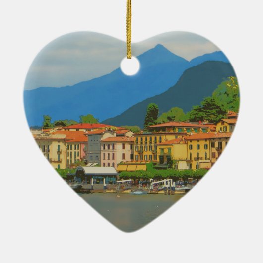 Bellagio Italië Poster Keramisch Ornament (Achterkant)