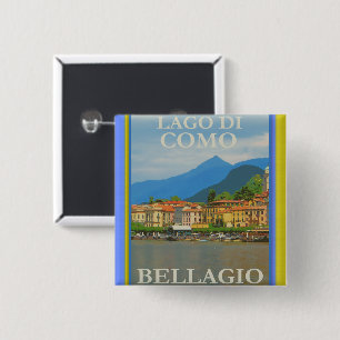 Bellagio Italië Poster Vierkante Button 5,1 Cm