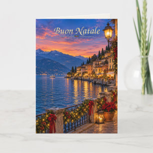 Bellagio Italië Prettig Kerstfeest Feestdagen Kaart