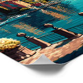 Bellagio Italië vintage reisillustratie Poster (Hoek)