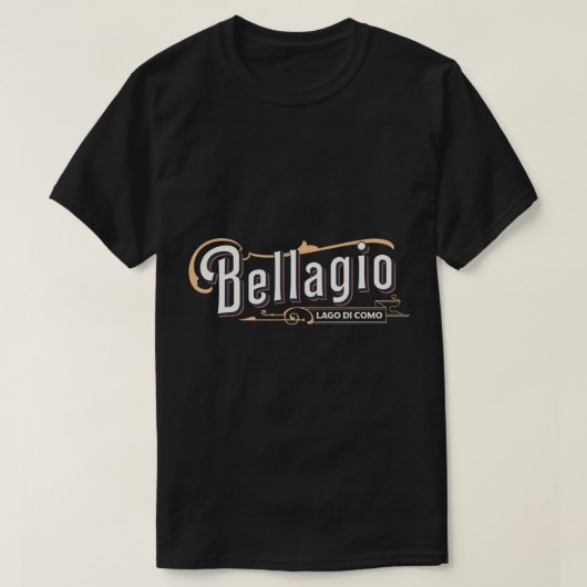 Bellagio Lake Como Retro Style T-Shirt (Design voorkant)