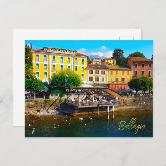 Bellagio LombardMeer Como Italië Waterfront Briefkaart (Voorkant / Achterkant)