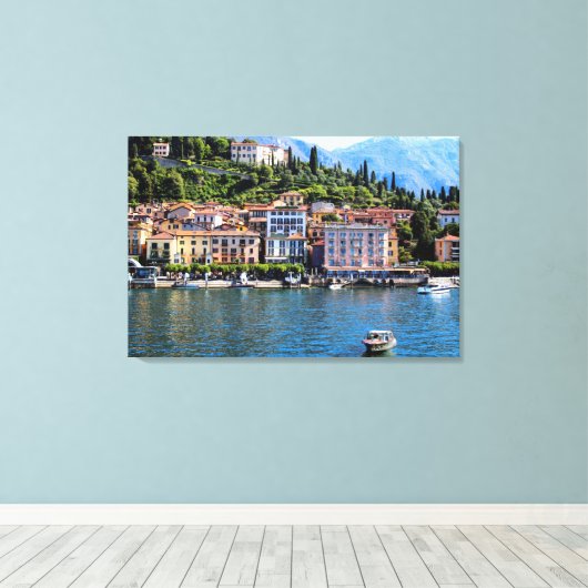 Bellagio na Itália Canvas Afdruk (Insitu (Houten vloer))