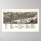 Bellaire, OH Panoramic Map - 1882 Poster (Voorkant)