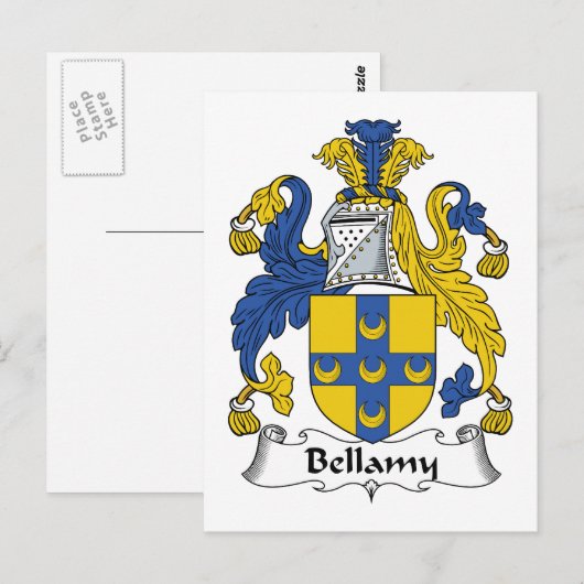 Bellamy Family Crest Briefkaart (Voorkant / Achterkant)