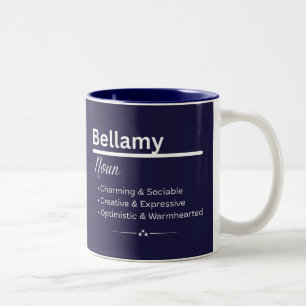 Bellamy Gepersonaliseerde Naam Koffiemok Tweekleurige Koffiemok