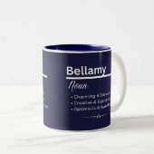 Bellamy Personalized Name Coffee Mug Tweekleurige Koffiemok (Voorkant rechts)
