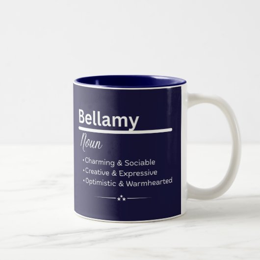 Bellamy Personalized Name Coffee Mug Tweekleurige Koffiemok (Rechts)