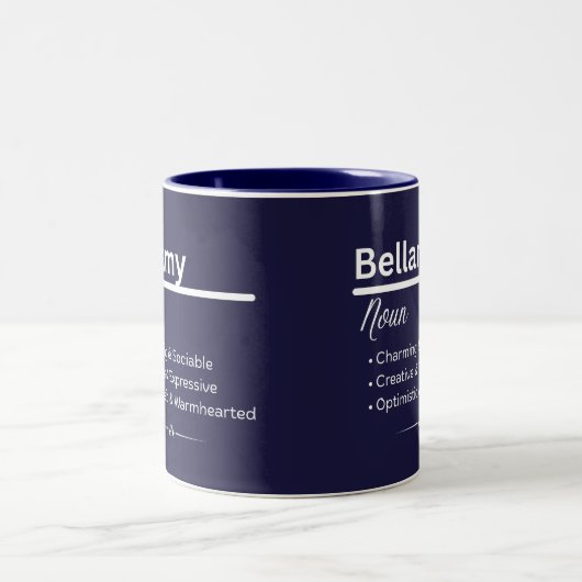 Bellamy Personalized Name Coffee Mug Tweekleurige Koffiemok (Center)