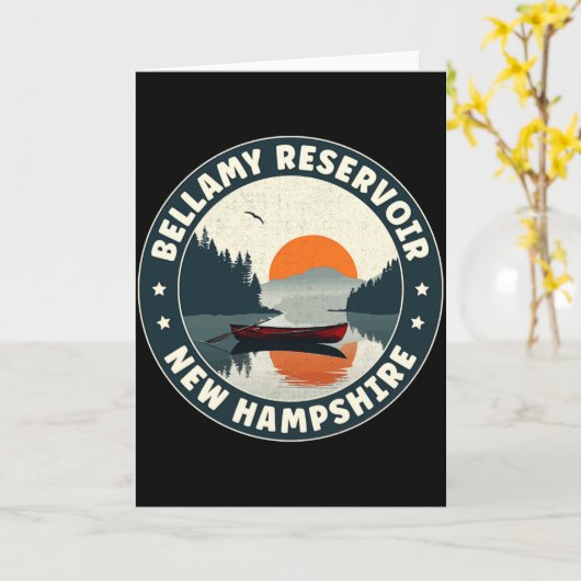 Bellamy Reservoir New Hampshire Sunset T Shirt  Kaart (Gele Bloem)