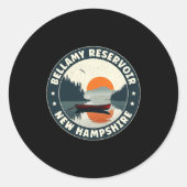 Bellamy Reservoir New Hampshire Sunset T Shirt  Ronde Sticker (Voorkant)