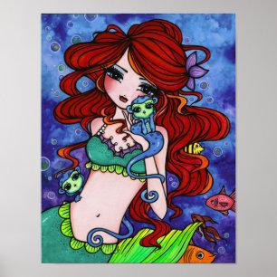 "Bella's Zee-apen" Fairy Mermaid Fantasy Art Poster