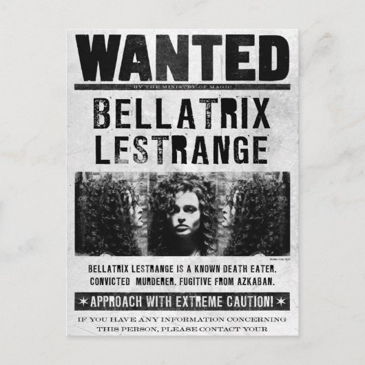Bellatrix Leodd Gezocht Poster Briefkaart (Voorkant)