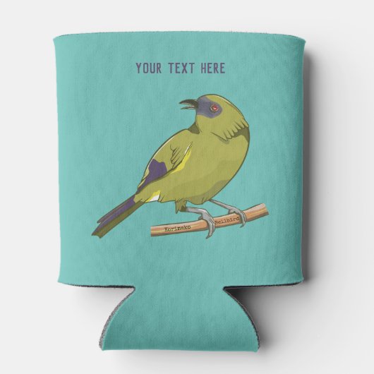 Bellbird Korimako NZ vogel Blikjeskoeler (Achterkant)