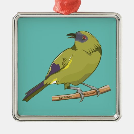 Bellbird Korimako NZ vogel Metalen Ornament (Voorkant)