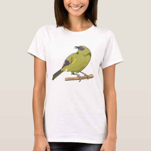 Bellbird Korimako NZ vogel T-shirt (Voorkant)