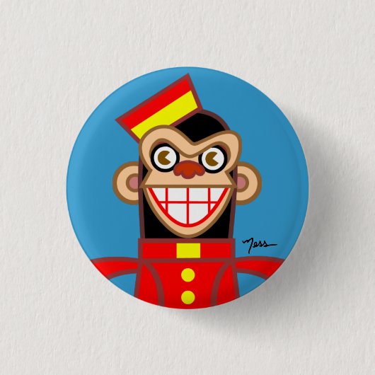 Bellboy Chimp Ronde Button 3,2 Cm (Voorkant)