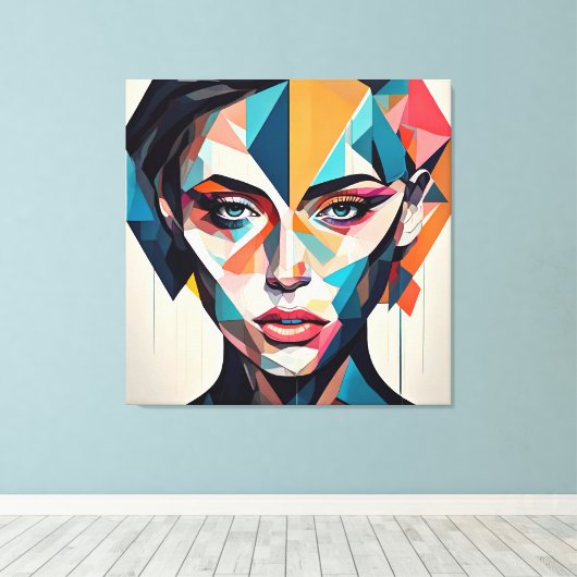 Belle | ABSTRACT | Uitgerekte canvasdruk Canvas Afdruk (Insitu (Houten vloer))
