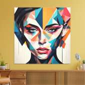 Belle | ABSTRACT | Uitgerekte canvasdruk Canvas Afdruk (Insitu (Woonkamer))