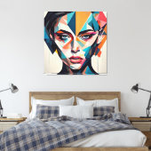 Belle | ABSTRACT | Uitgerekte canvasdruk Canvas Afdruk (Insitu (Slaapkamer))