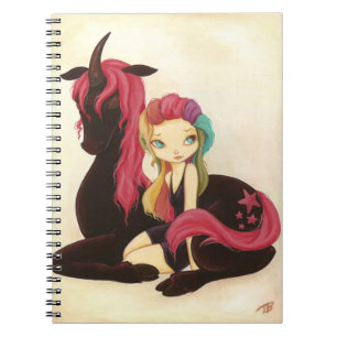 Belle and night - Fairy rainbow unicorn notebook Notitieboek