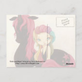 Belle and Night - fantasy rainbow gothic unicorn Briefkaart (Achterkant)