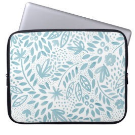 Belle Blue Floral-laptophoes Laptop Sleeve