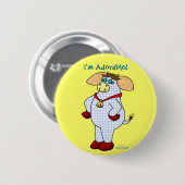Belle Cow, "Ik ben Schattig!" Ronde Button 5,7 Cm (Voorkant /achterkant)