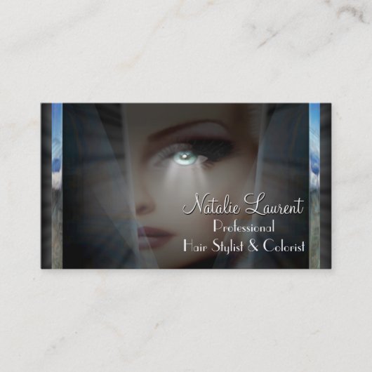 Belle Dame Unieke Haarstylist Salon 3,5 inch x 2,0 Visitekaartje (Voorkant)