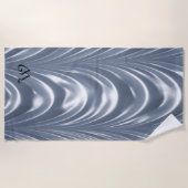 Belle Drape Zacht Bleau Elegant Patroon Monogram Strandlaken (Voorkant)
