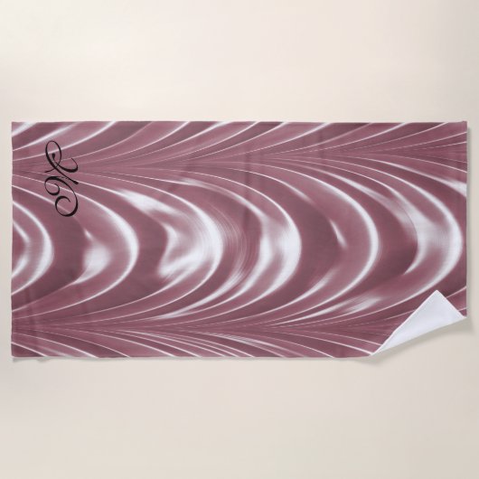 Belle Dverkrachting Petal Elegant Pattern Monogram Strandlaken (Voorkant)